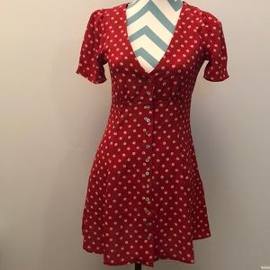 Red and white summer dress